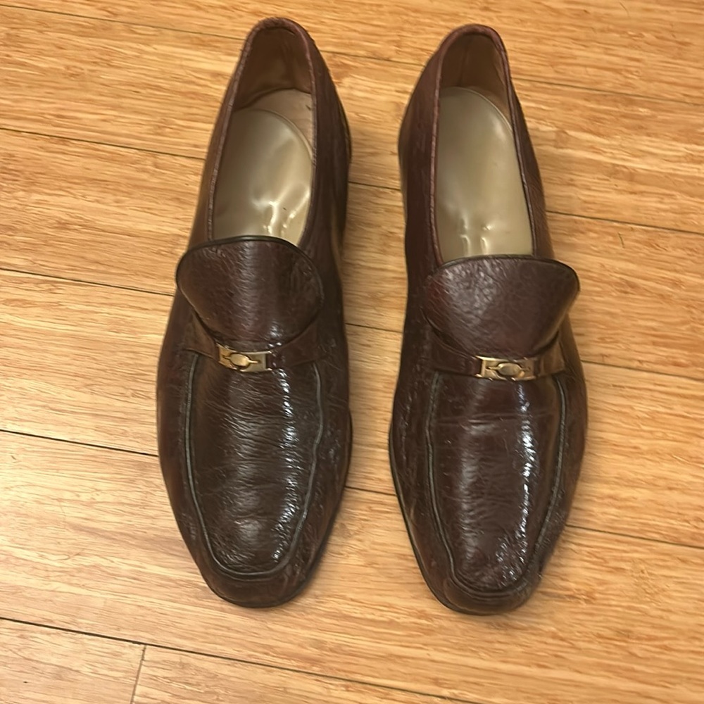 Vintage Vero Cuoio brown leather men’s loafers